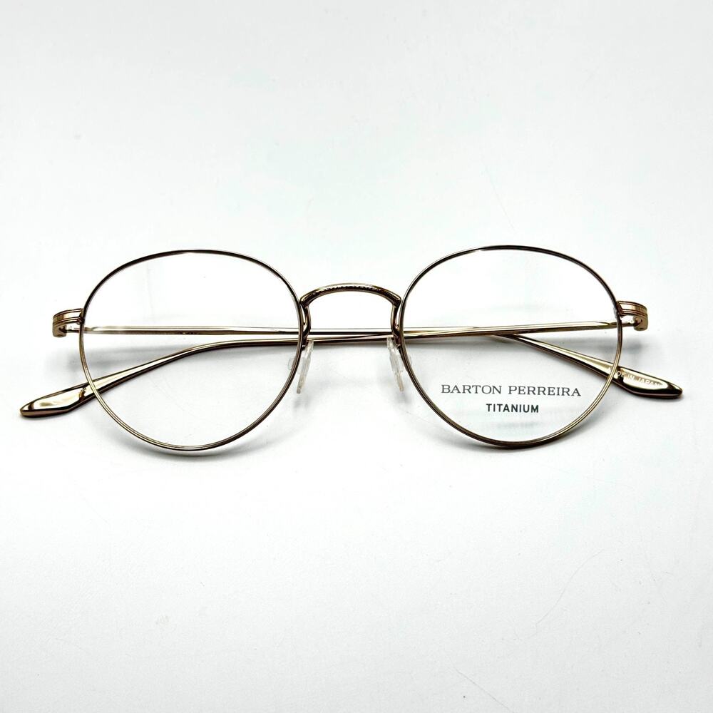 Barton Perreira Eyeglasses Frame Langston BP5037 1TB Silver Round 50-23-148 New